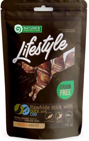 Natures Protection Dog snack Lifestyle kachní, tresčí tyčinky 75 g