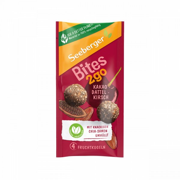 Seeberger Snack2go Kuličky z kakaa, datlí a třešní 38g
