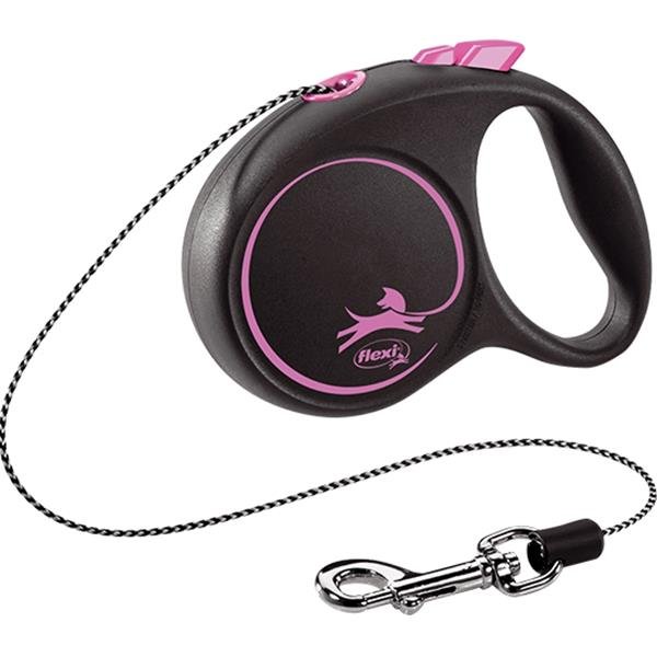 Vodítko FLEXI Black Design XS lanko 3m/8kg růžová NEW