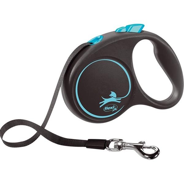 Vodítko FLEXI Black Design S pásek 5m/15kg modrá NEW