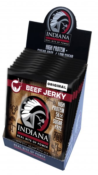 INDIANA Jerky hovězí, Original, 600g - display