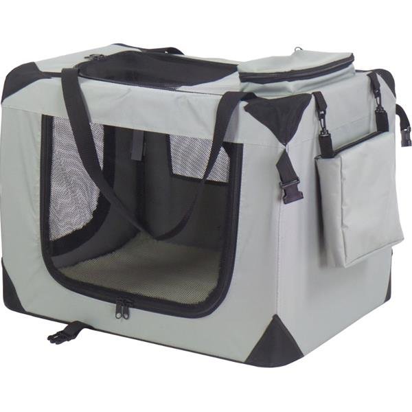 Transp.nylon box Dogcrate 121x79x80 šedý A.K.