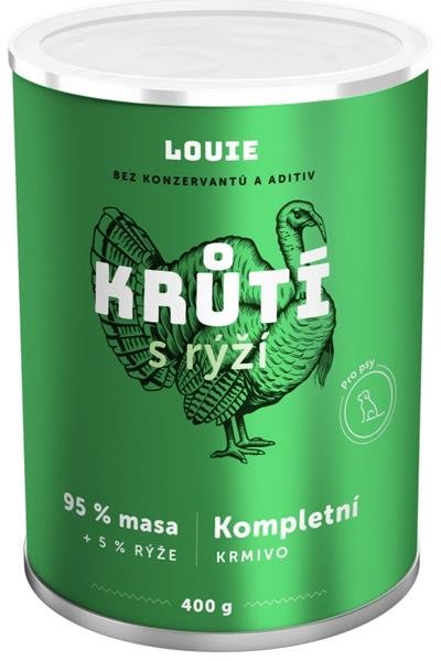 Louie konz. pro psy krůtí s rýží 400 g