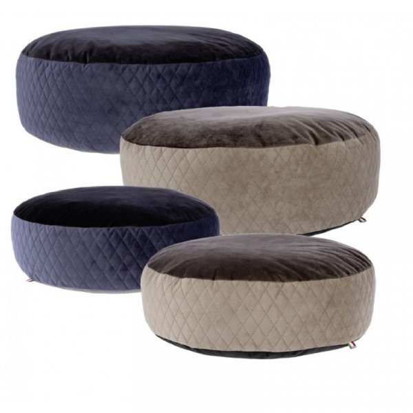 Pelíšek Pouf pro psy a kočky, kulatý, šedá/popelavě hnědá, 60 x 19 cm