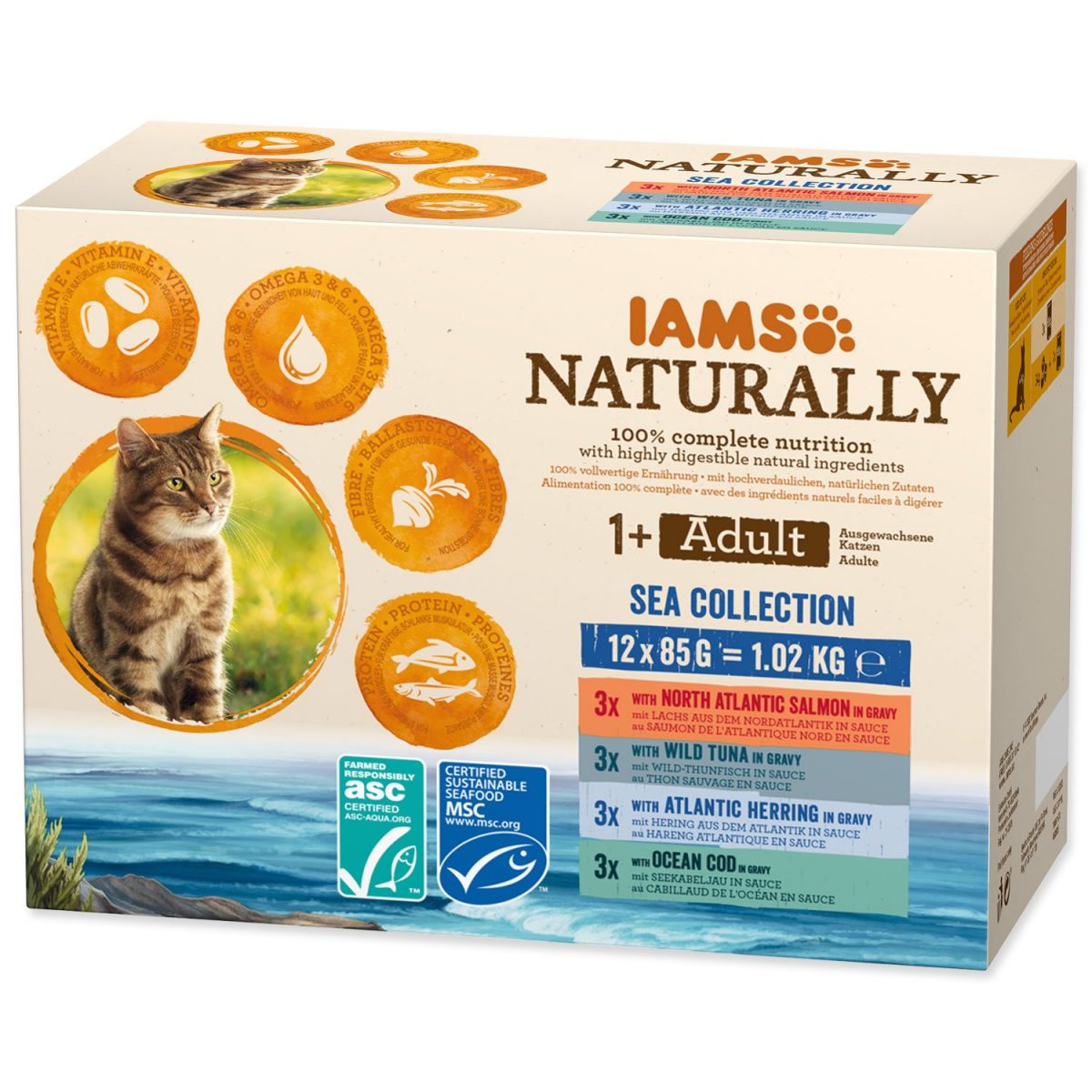Eukanuba Iams Cat Adult mořské maso v omáčce multipack 12 x 85 g