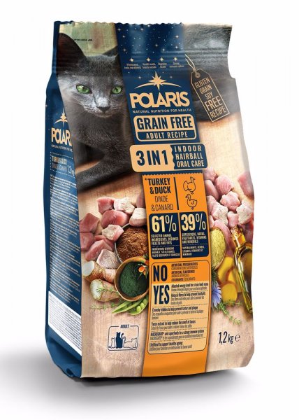 Polaris Cat Adult 3 in 1 krůta & kachna GF 1,2 kg