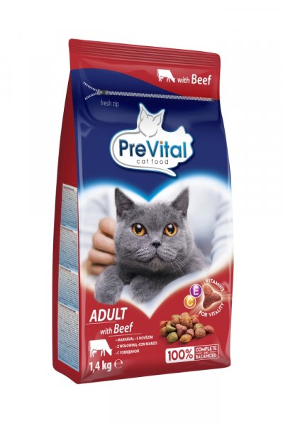 PreVital kočka hovězí, granule 1,4 kg