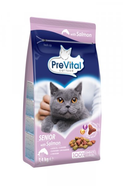 PreVital kočka senior losos, granule 1,4 kg