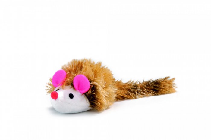 Beeztees Hračka pro kočky myš s dlouhým vlasem 12x7cm