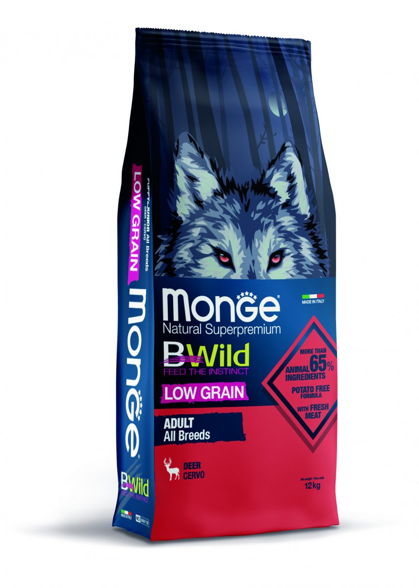 MONGE BWILD Dog - Low Grain - Srnčí, Adult 15kg chovatelské balení