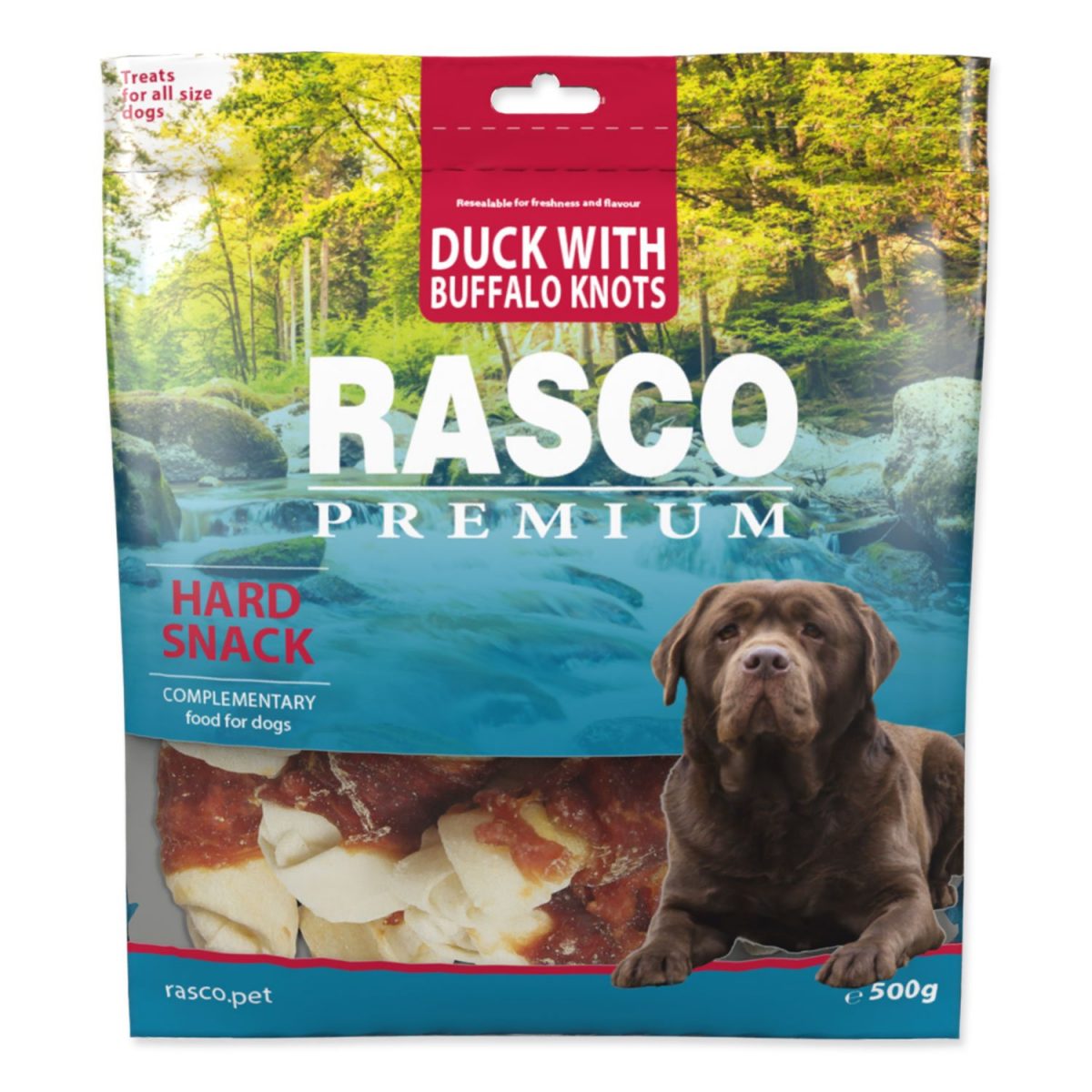 Pochoutka RASCO Premium uzle bůvolí s kachním masem 500g