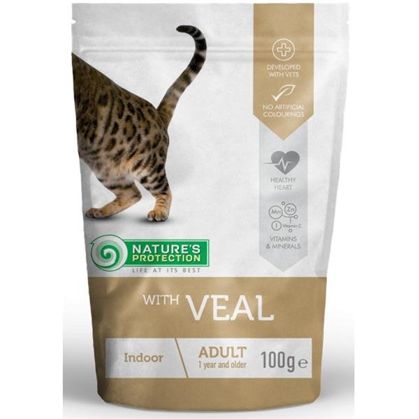 Natures Protection Cat kaps. Indoor with Veal 100g