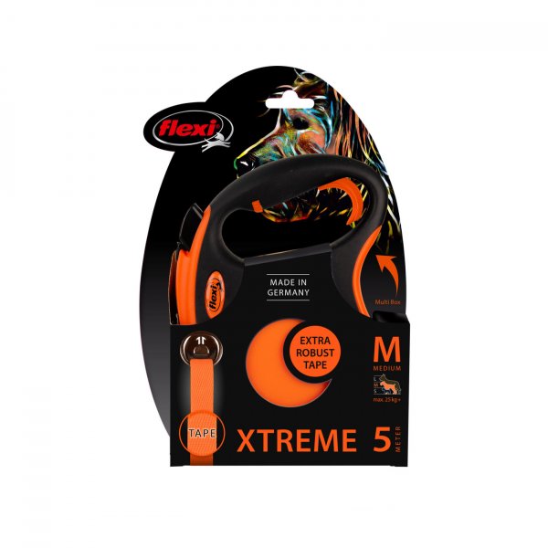 Vodítko FLEXI Xtreme M pásek 5m/35kg oranžová