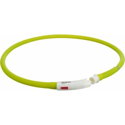 Flash USB svítící obojek XS-XL 70 cm / 10 mm,  zelený