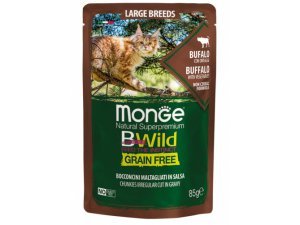 MONGE BWILD CAT Grain Free kapsička  LB ADULT  Buvol se zeleninou 85g