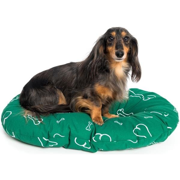 Polštář ovál bavl. Kost zeleno/bílý 80 cm