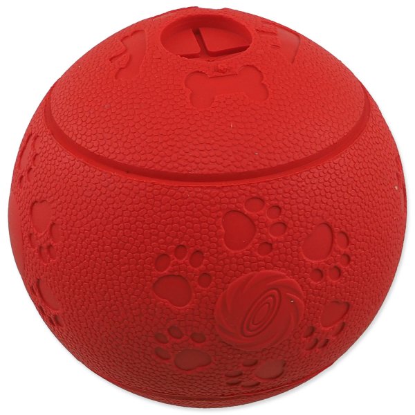 Míček DOG FANTASY na pamlsky červený 11cm