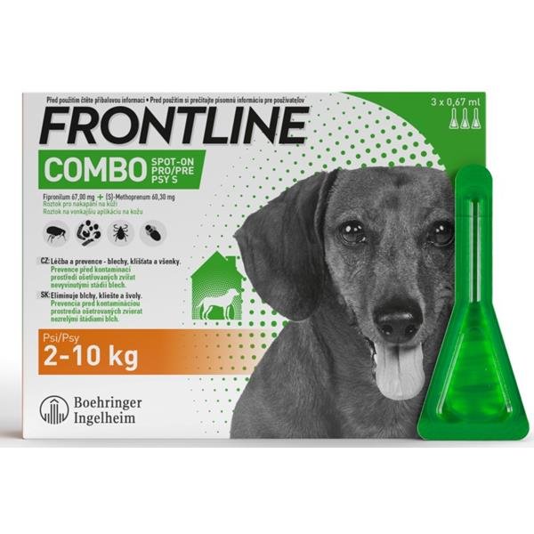 Frontline Combo Spot-On Dog S 2-10 kg 3 x 0,67 ml