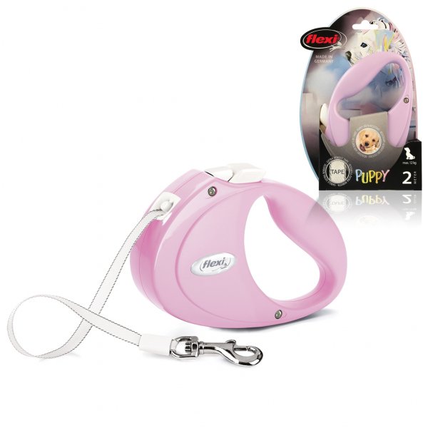Vodítko FLEXI Puppy pásek 2m/12kg růžová