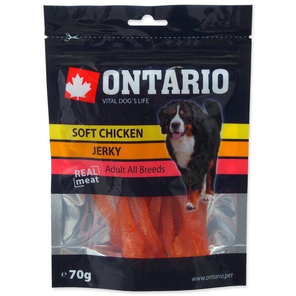 ONTARIO pochoutka Soft Chicken Jerky 70g