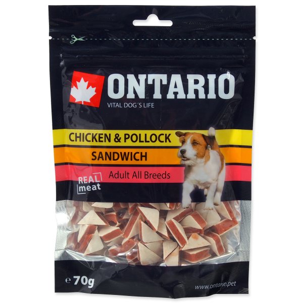 ONTARIO pochoutka Chicken Jerky Sandwich 70g