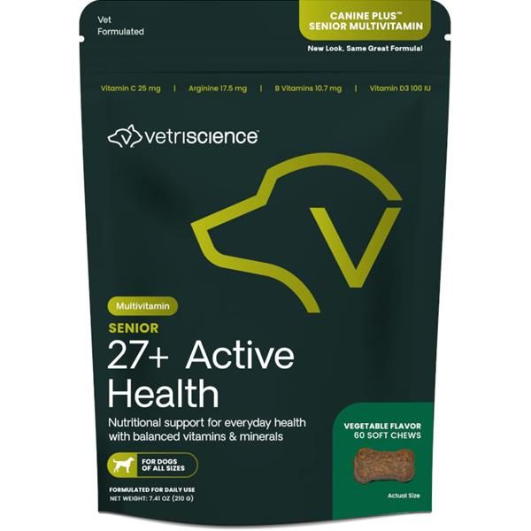 VetriScience 27+ Active Health Canine Plus Senior Multivitamin 210g/60ks