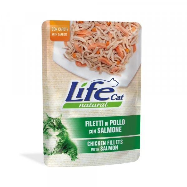 LifeCat Chicken with Salmon & Carrots, kapsička 70 g