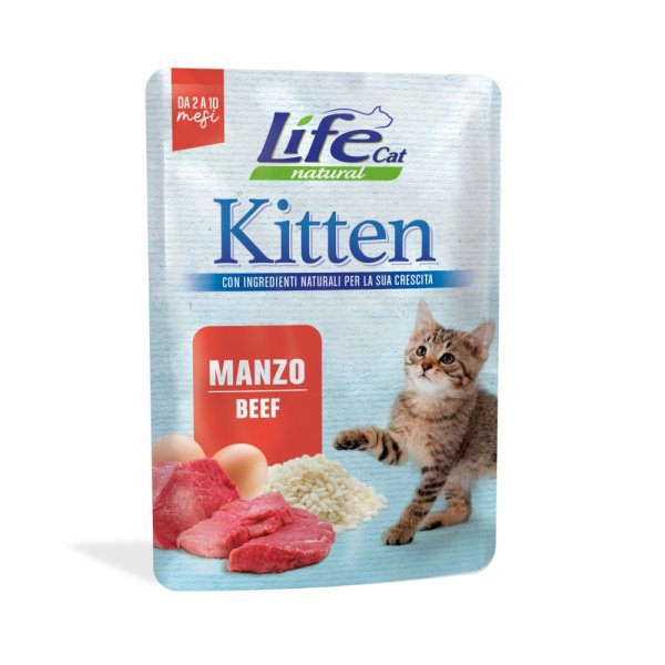 LifeCat Kitten Beef, kapsička 70 g