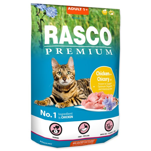 Rasco Premium Cat Kibbles Adult, Chicken, Chicori Root 400g