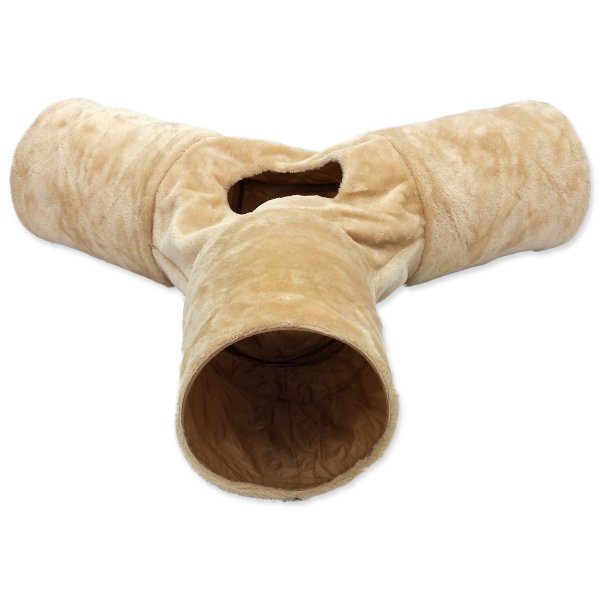 Tunel MC plyš tvar Y šustící béžový 80x80x25cm