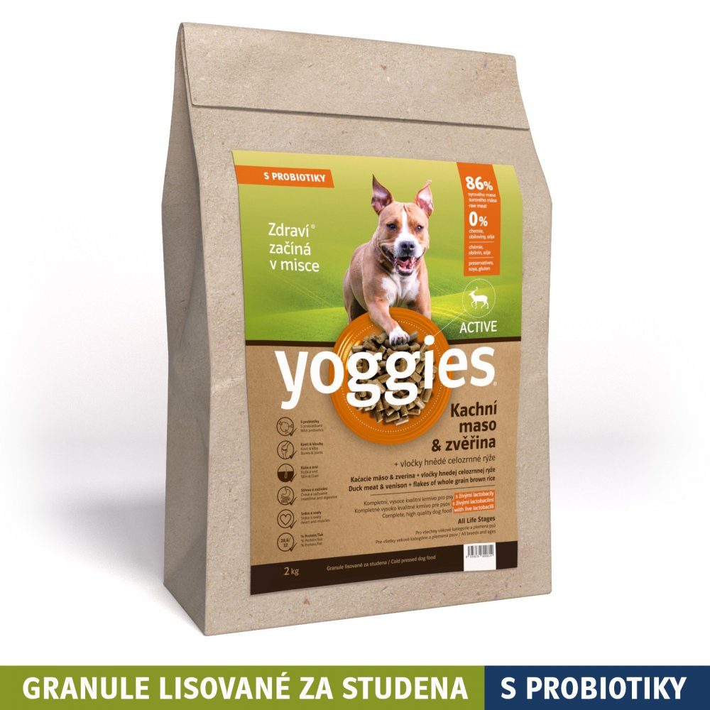 Yoggies Active s kachnou a zvěřinou 2 kg