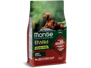MONGE BWILD Dog Adult - Grain Free - Jehně s bramborem a hráškem 2,5kg 28/16,5