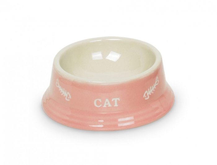 Nobby Cat keramická miska 14 x 4,8 cm růžová