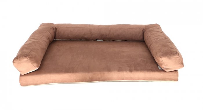 Aminela pelíšek s okrajem 80x60cm Half and Half hnědá/béžová