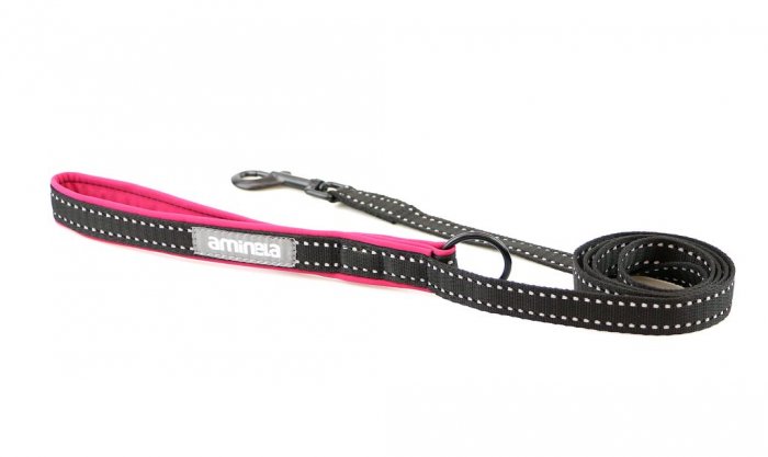 Aminela jednoduché vodítko nepodšité Sport & City pro malá plemena 16mm/150cm, malinová