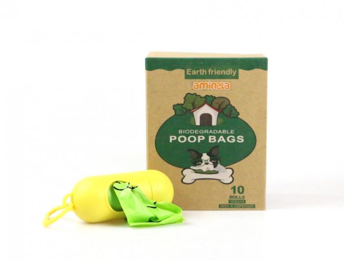 Ekologické pytlíky na psí exkrementy Aminela 10ks + zásobník