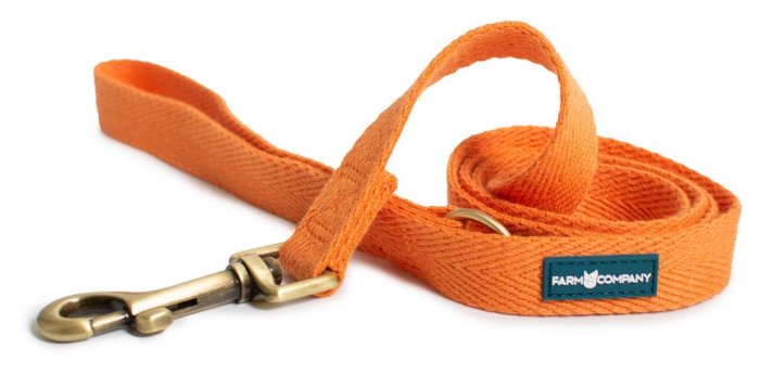 Farm Company ekologicky šetrné vodítko pro psy ze sojových vláken S/M 2cm/120cm oranžová