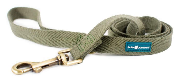 Farm Company ekologicky šetrné vodítko pro psy ze sojových vláken S/M 2cm/120cm olivová zelená