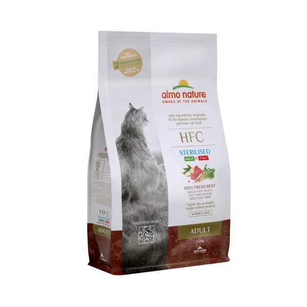 Almo Nature HFC Sterilised - pro dospělé kastrované kočky s hovězím 1,2kg