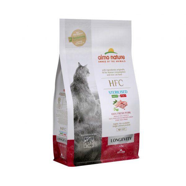 Almo Nature HFC Longevity sterilised - pro kastrované dospělé kočky a seniory s vepřovým 1,2kg