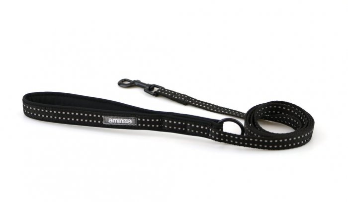 Aminela jednoduché vodítko nepodšité Sport & City pro malá plemena 16mm/150cm, černá