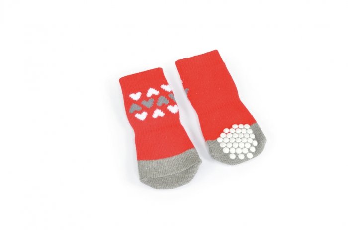 PROTISKLUZOVÉ PONOŽKY 4 ks 3 cm, barva ČERVENÁ, velikost 2