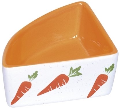 Nobby rohová keramická miska pro hlodavce oranžovo-bílá 12x12x5cm/0,25l