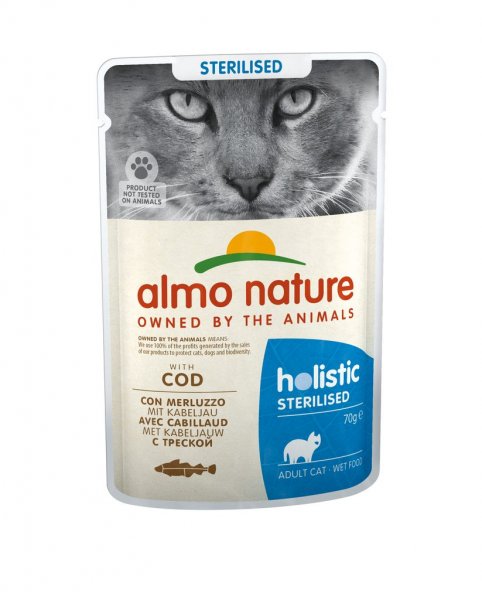 Almo Nature Functional WET - Sterilised Treska 70g výhodné balení 30ks