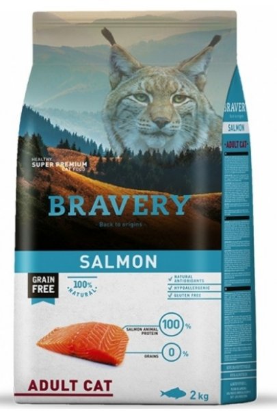 BRAVERY cat ADULT Grain Free salmon 2kg