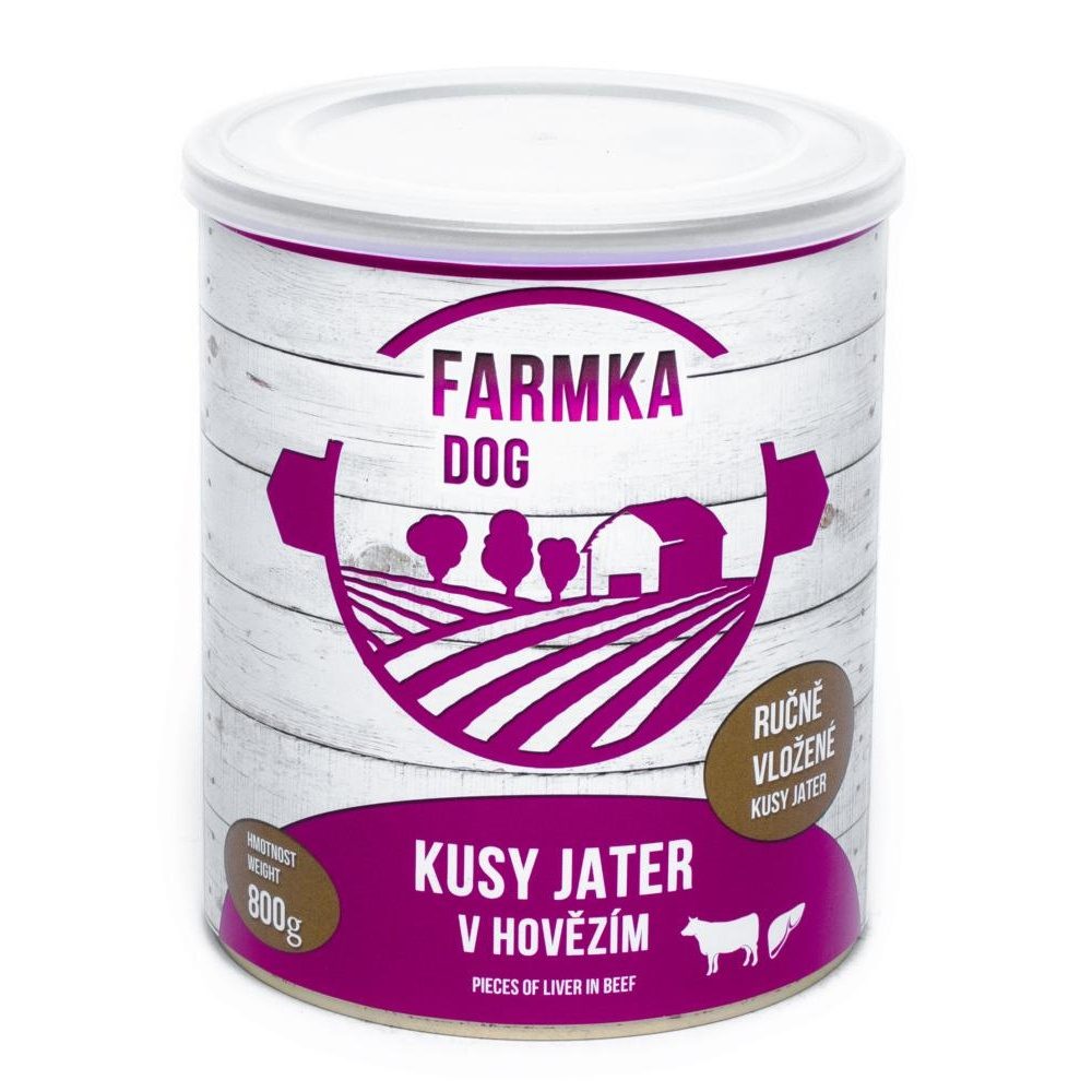 FARMKA DOG masová konzerva s játry 800g