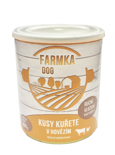 FARMKA DOG masová konzerva s kuřetem 800g