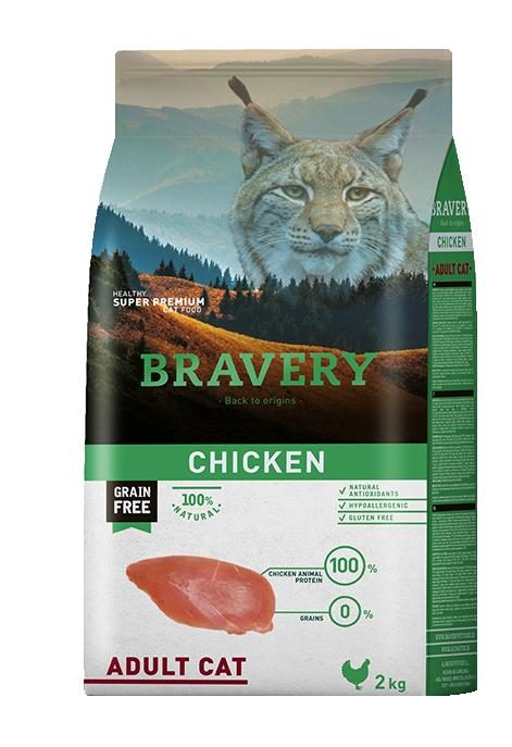 BRAVERY cat ADULT Grain Free chicken 2kg