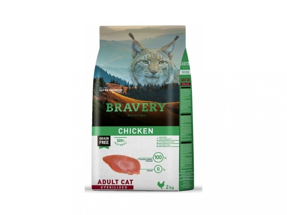 BRAVERY cat STERILIZED Grain Free chicken 2kg