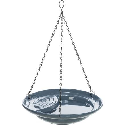 Venkovní závěsná keramická lázeň pro ptactvo, 550ml / 26 cm, modrá